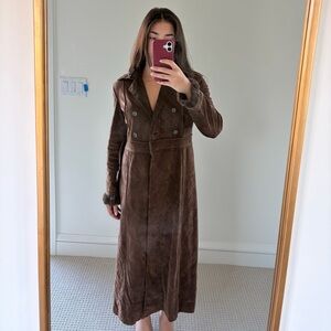 Vintage Faux Suede Brown Coat